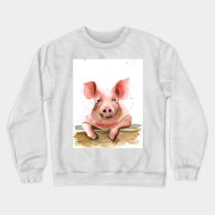 Pig print of watercolor painting Crewneck Sweatshirt